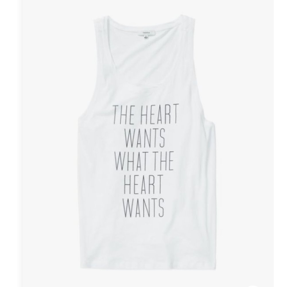 MOVING SALE- Aritzia Talula Heart Wants Tank Top White